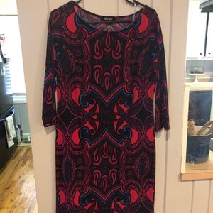 Long Sleeve Black, Pink, Blue Nine West Dress